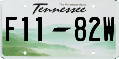 TN license plate F1182W