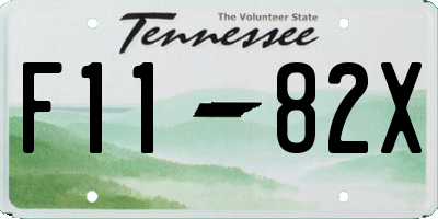 TN license plate F1182X