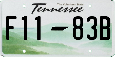 TN license plate F1183B
