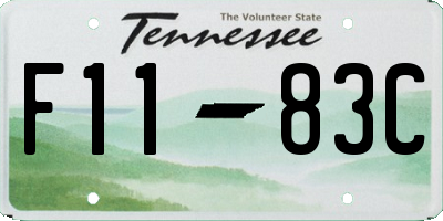 TN license plate F1183C