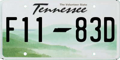 TN license plate F1183D
