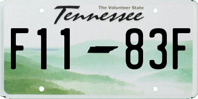 TN license plate F1183F