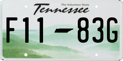 TN license plate F1183G