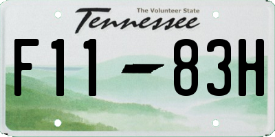 TN license plate F1183H