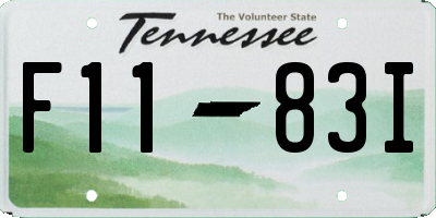 TN license plate F1183I