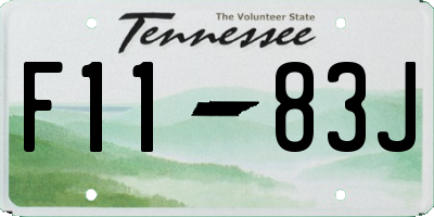 TN license plate F1183J