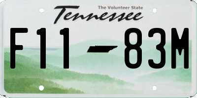 TN license plate F1183M