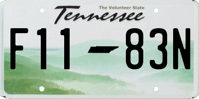 TN license plate F1183N