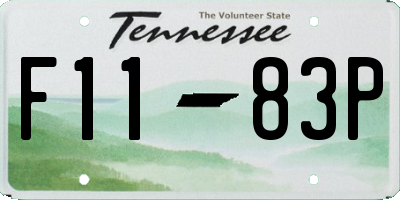 TN license plate F1183P