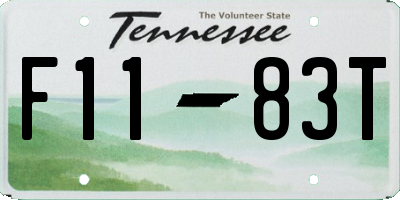 TN license plate F1183T
