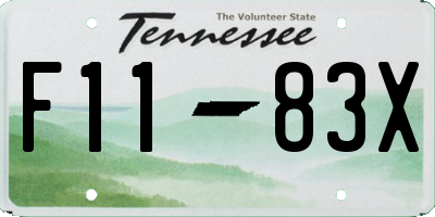 TN license plate F1183X