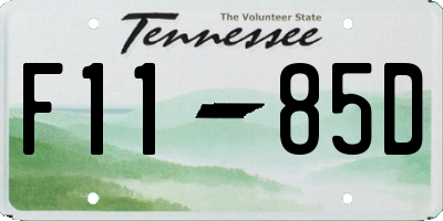 TN license plate F1185D