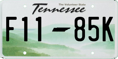 TN license plate F1185K