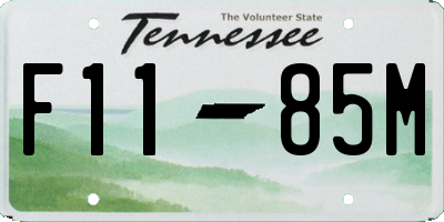 TN license plate F1185M