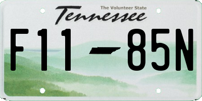 TN license plate F1185N