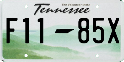 TN license plate F1185X