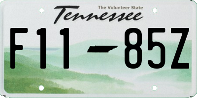 TN license plate F1185Z