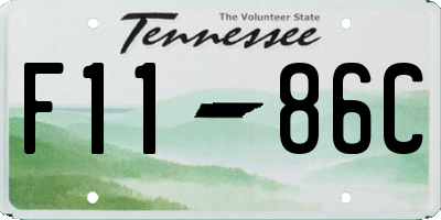 TN license plate F1186C