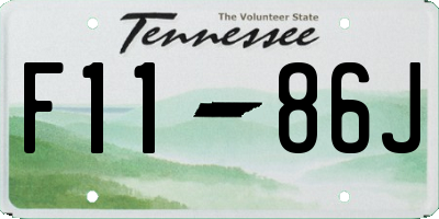 TN license plate F1186J