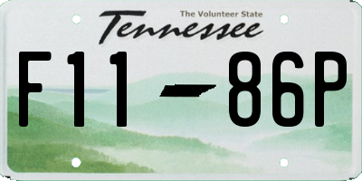 TN license plate F1186P