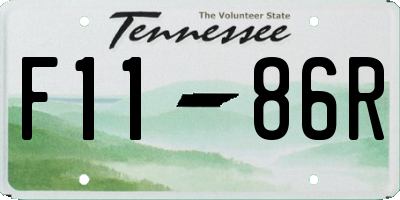 TN license plate F1186R