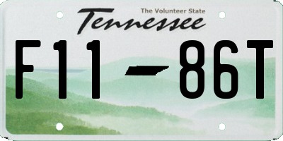 TN license plate F1186T