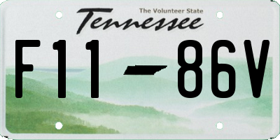 TN license plate F1186V