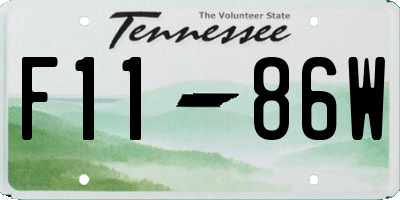 TN license plate F1186W