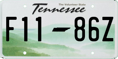 TN license plate F1186Z