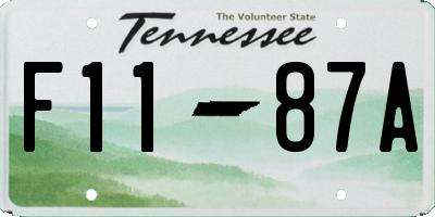 TN license plate F1187A