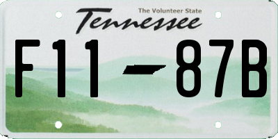 TN license plate F1187B