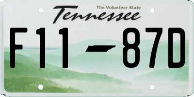 TN license plate F1187D