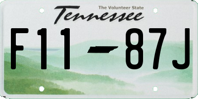 TN license plate F1187J
