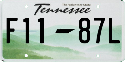 TN license plate F1187L