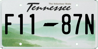 TN license plate F1187N