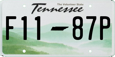 TN license plate F1187P