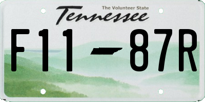 TN license plate F1187R