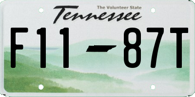 TN license plate F1187T