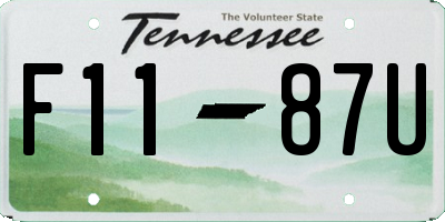TN license plate F1187U