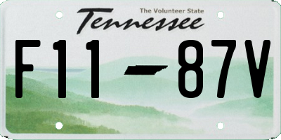 TN license plate F1187V