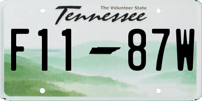 TN license plate F1187W