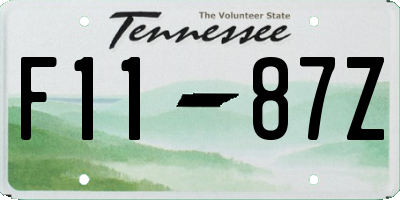 TN license plate F1187Z