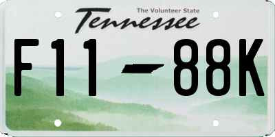 TN license plate F1188K