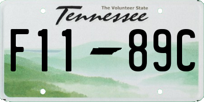TN license plate F1189C