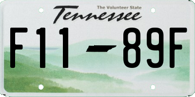 TN license plate F1189F