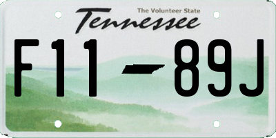 TN license plate F1189J