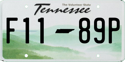 TN license plate F1189P
