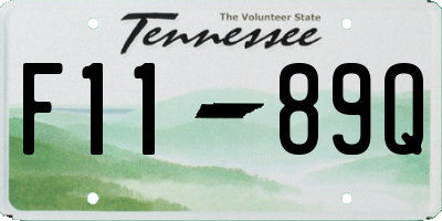 TN license plate F1189Q