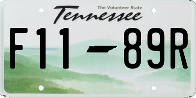 TN license plate F1189R