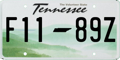 TN license plate F1189Z